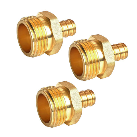TALEGEN pex-to-ght brass connector close-up, showing leak-resistant durability for irrigation.