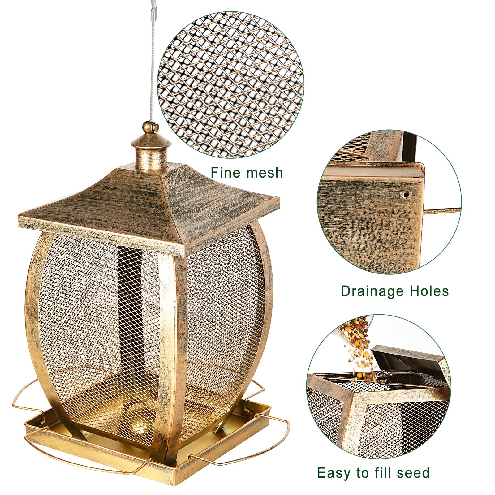 Talkson bird feeder 9-lb capacity reduces refilling frequency