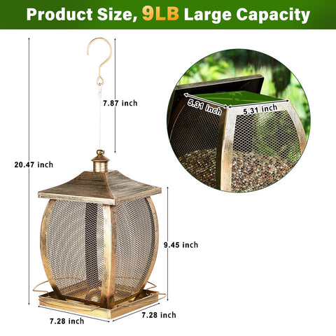 Talkson bird feeder heavy-duty metal construction withstands outdoor weather