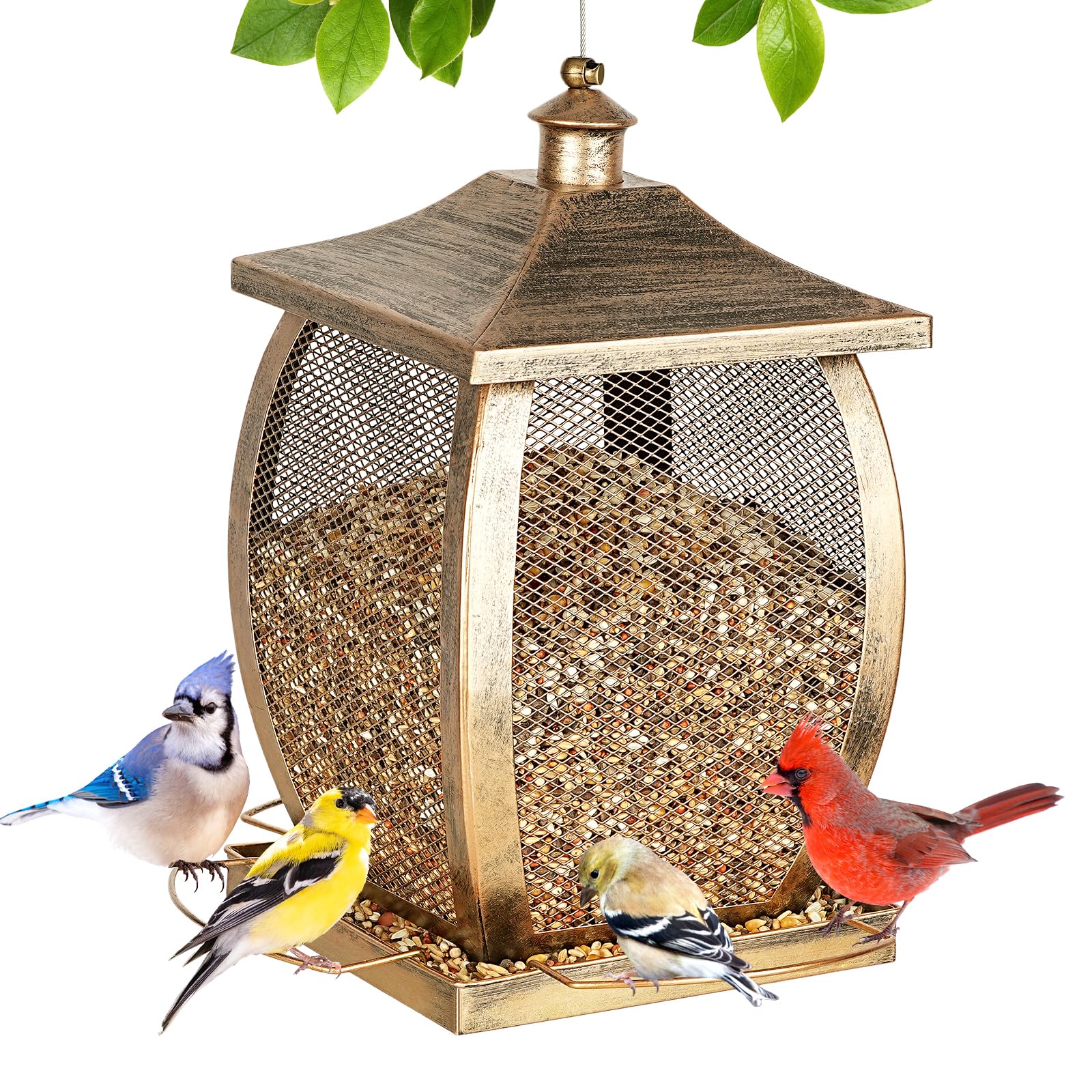 Talkson bird feeder retro lantern shape attracts birds in your garden