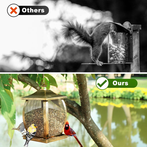 Talkson bird feeder mesh ventilation keeps seeds dry after downpours