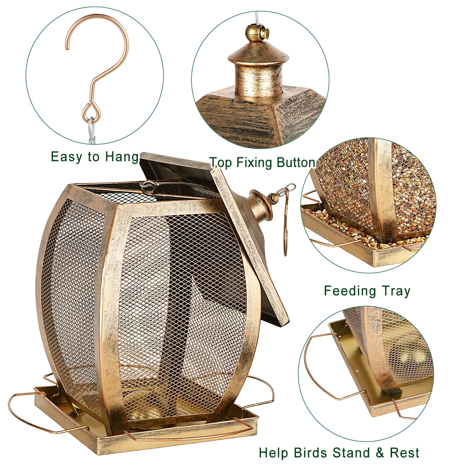 Talkson bird feeder weatherproof coating resists rain and snow