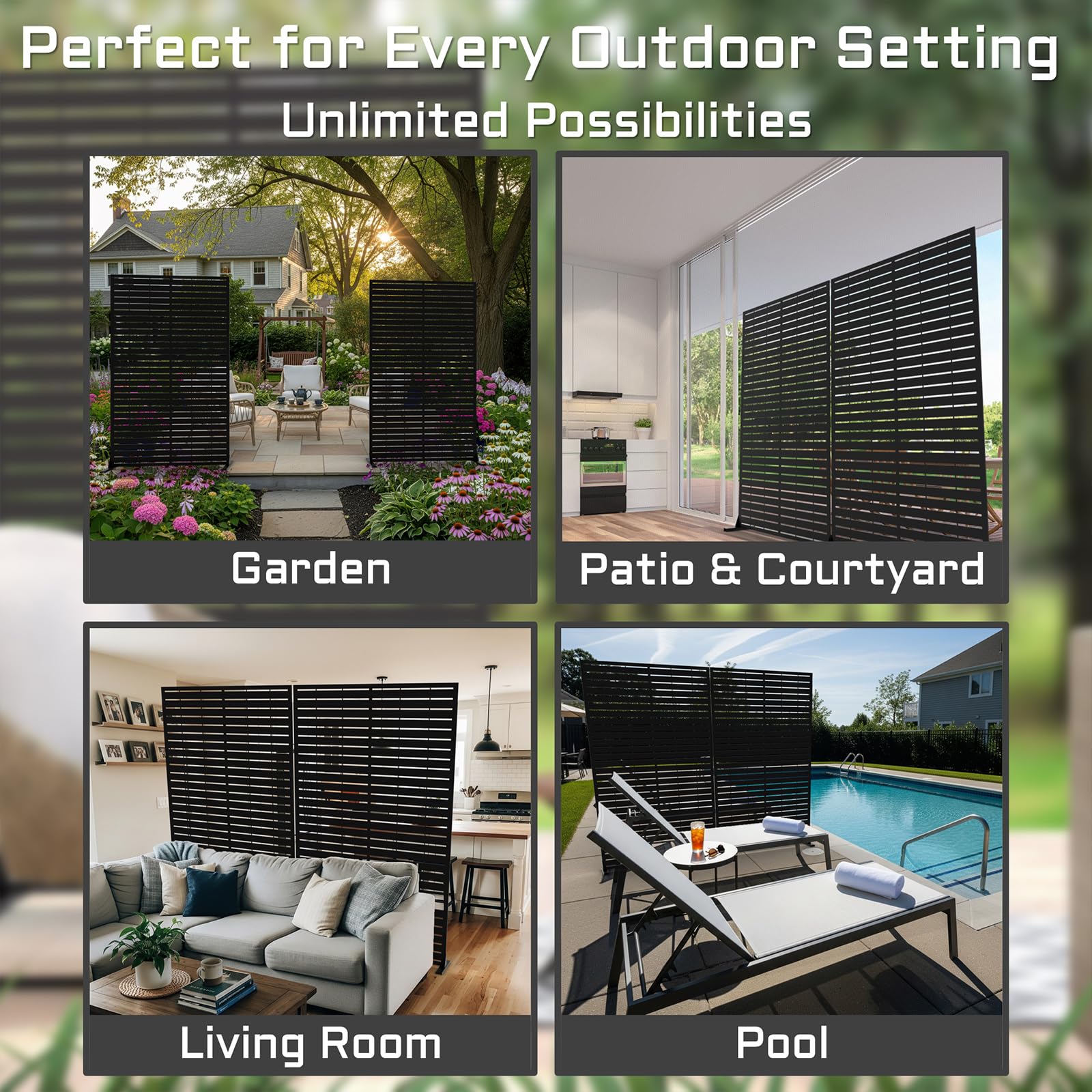 TALLYVER 72H garden divider creates stylish balcony privacy.