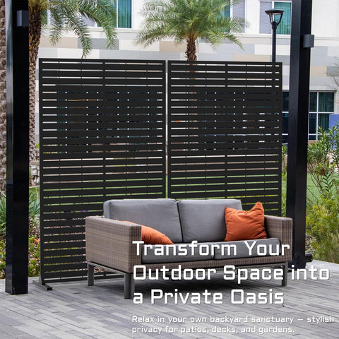 TALLYVER 72H privacy screen louved design provides modern privacy with airflow.