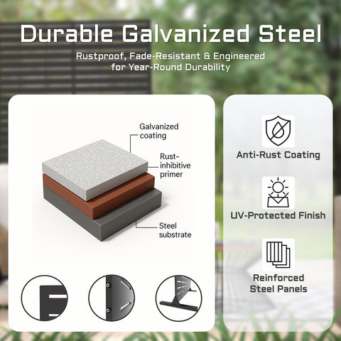 TALLYVER 72H privacy screen stable legs deliver wind-resistant freestanding support.