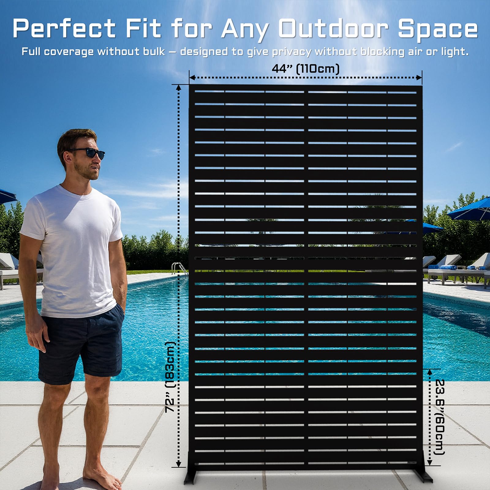 TALLYVER 72H rustproof screen withstands sun and rain across seasons.