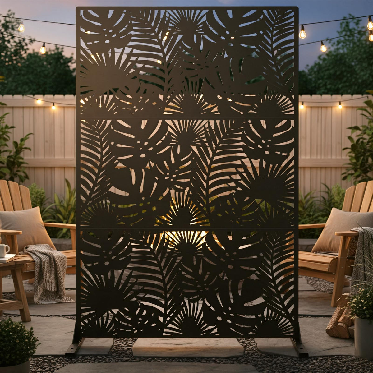 TALLYVER metal privacy screen 72in panel offers stylish outdoor seclusion
