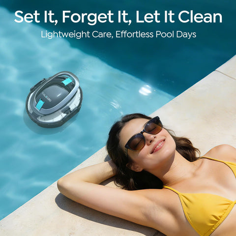 TALOSBO S2 cleans above-ground pools efficiently with cordless power.