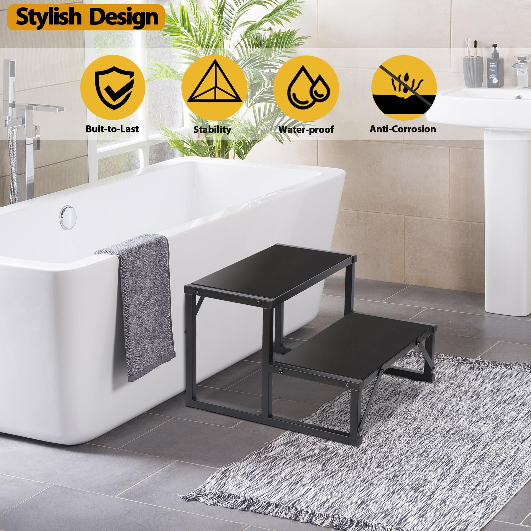 Talustool 2-step stairs edge spa step enables firm footing and easy entry.