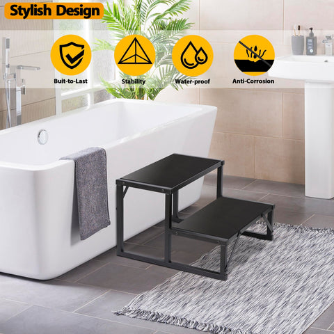Talustool 2-step stairs edge spa step enables firm footing and easy entry.