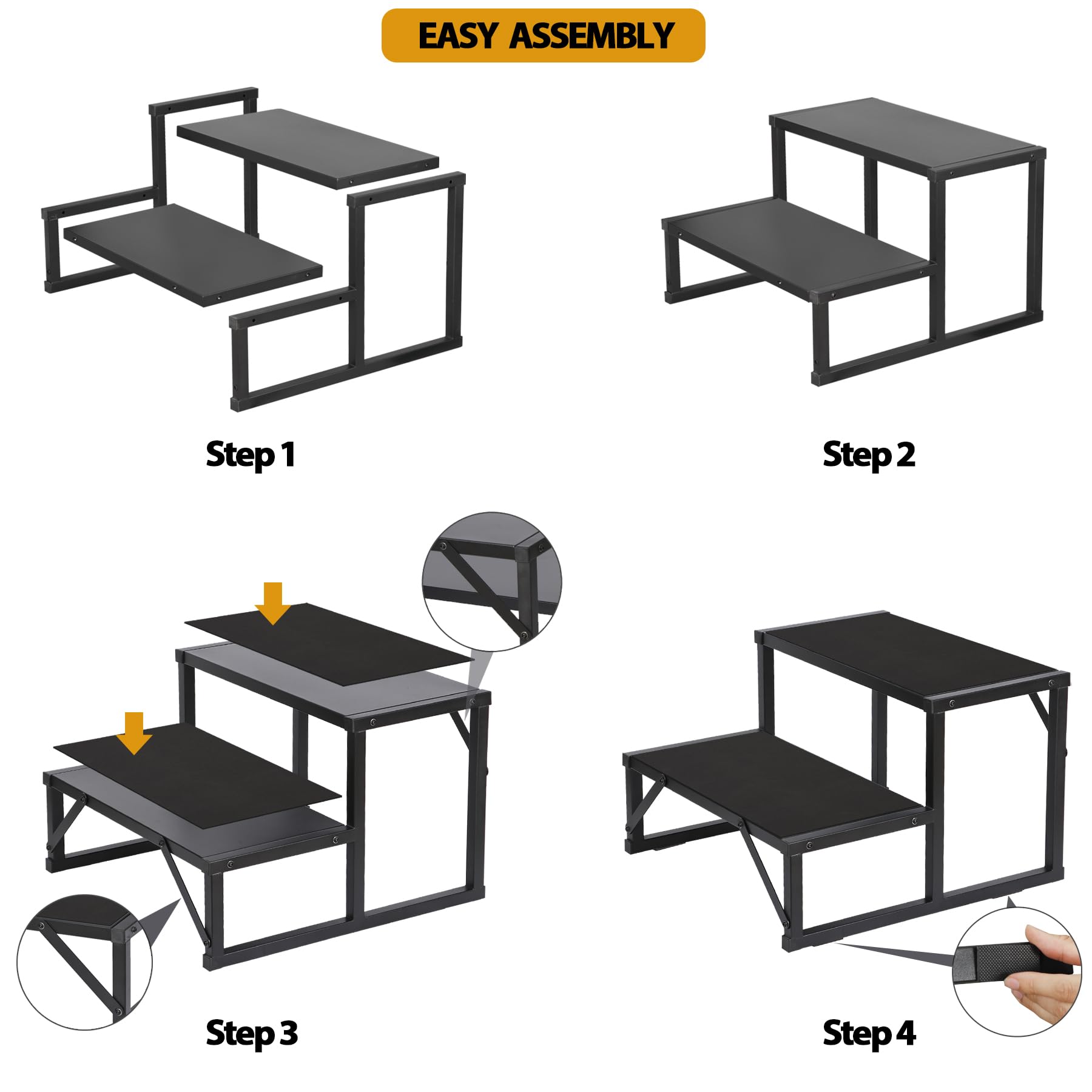Talustool RV step ladder provides stable support for travel trailers.
