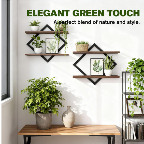 Talvadi wall mount plant display in brown, quick and sturdy installation.