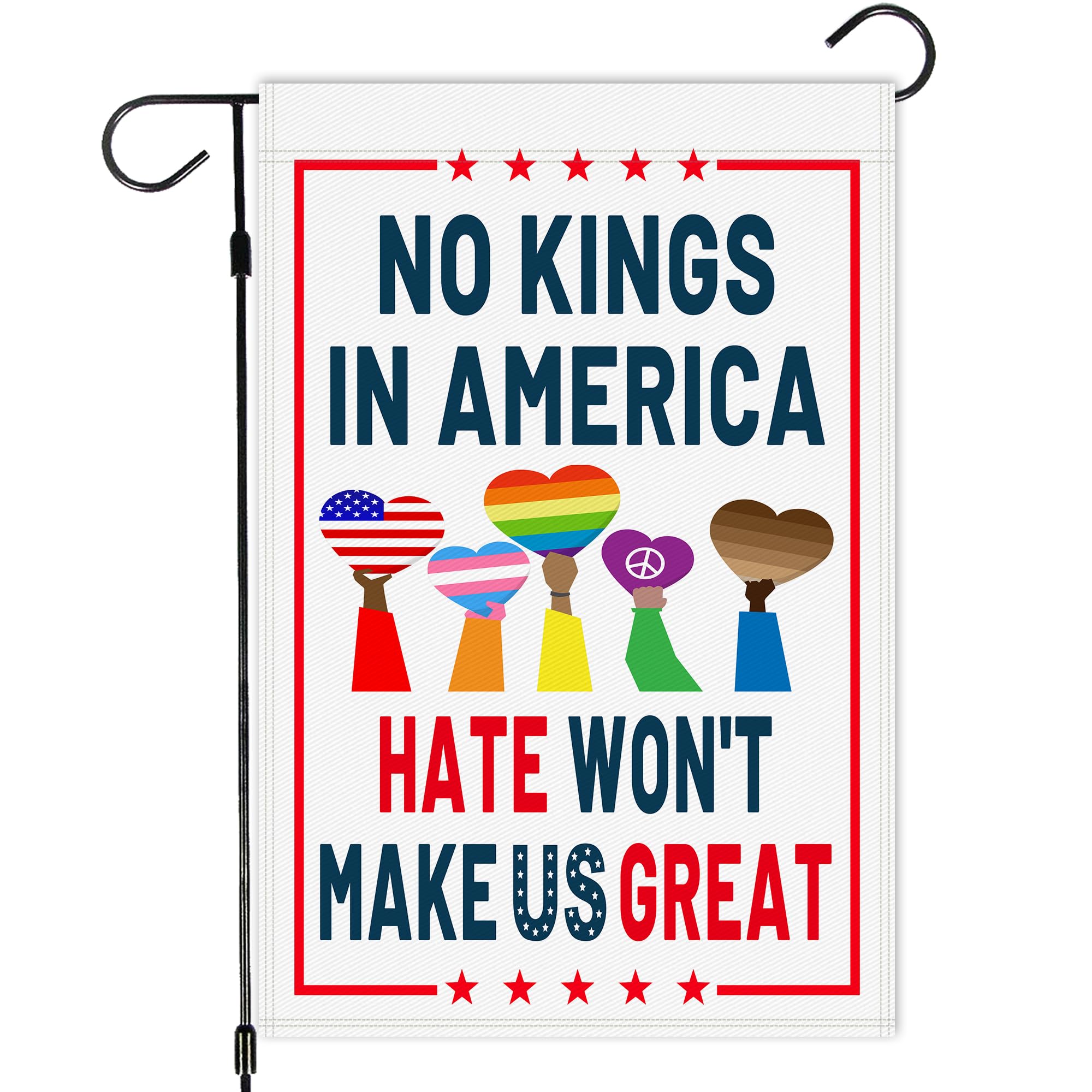 Tamilgana No Kings flag 12x18 front view for sturdy outdoor display