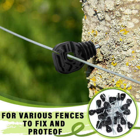 Tandefio easy-install insulator with threaded nails for quick wood-post setup.