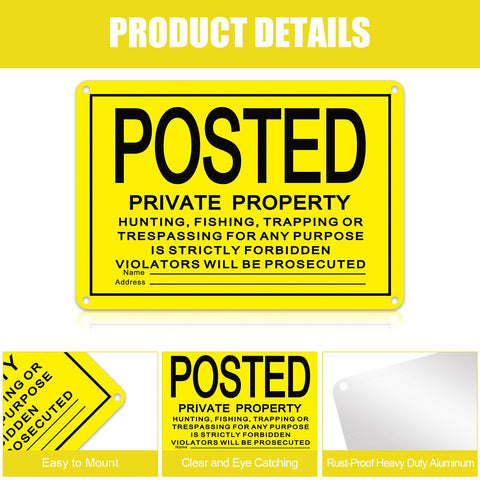 Tandefio reflective no trespassing sign enhances night visibility