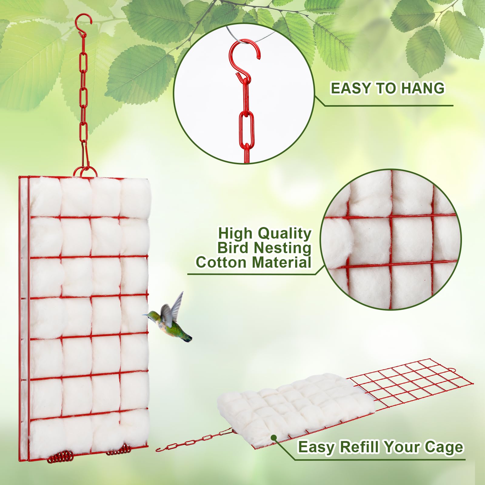 Tandefio rustic hanging nesting cage blends naturally with outdoor spaces
