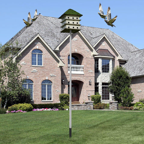 Tandefio pole supports cameras or exterior lights beyond the bird housing