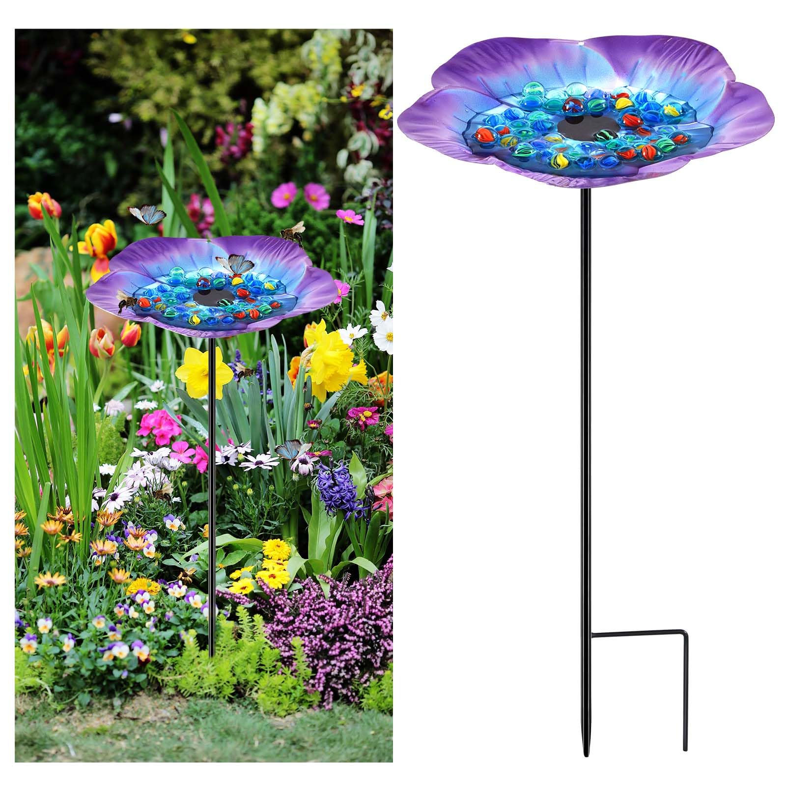 Tandefio vivid flower bee water station with vibrant design attracts pollinators.