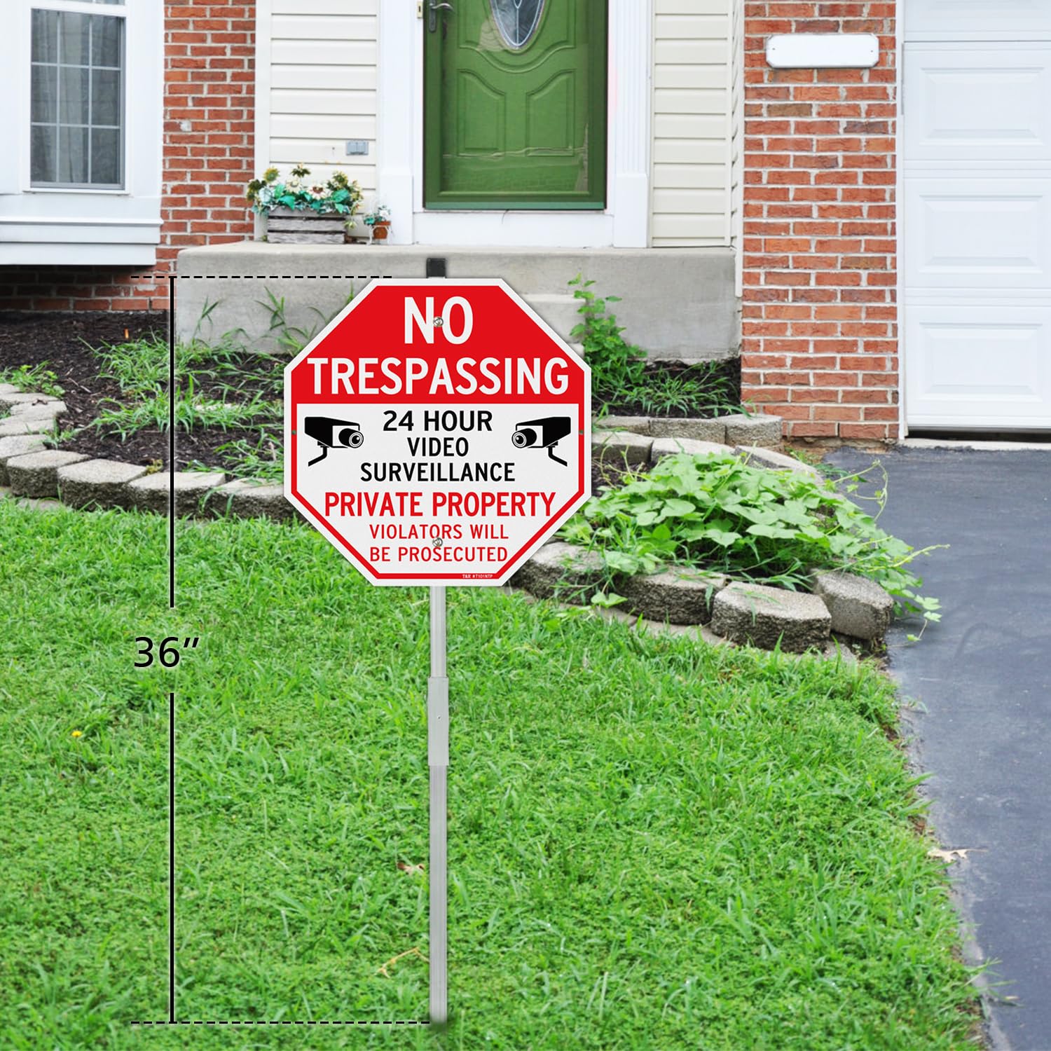 T&R outdoor sign kit includes stakes and screws for sturdy installation.