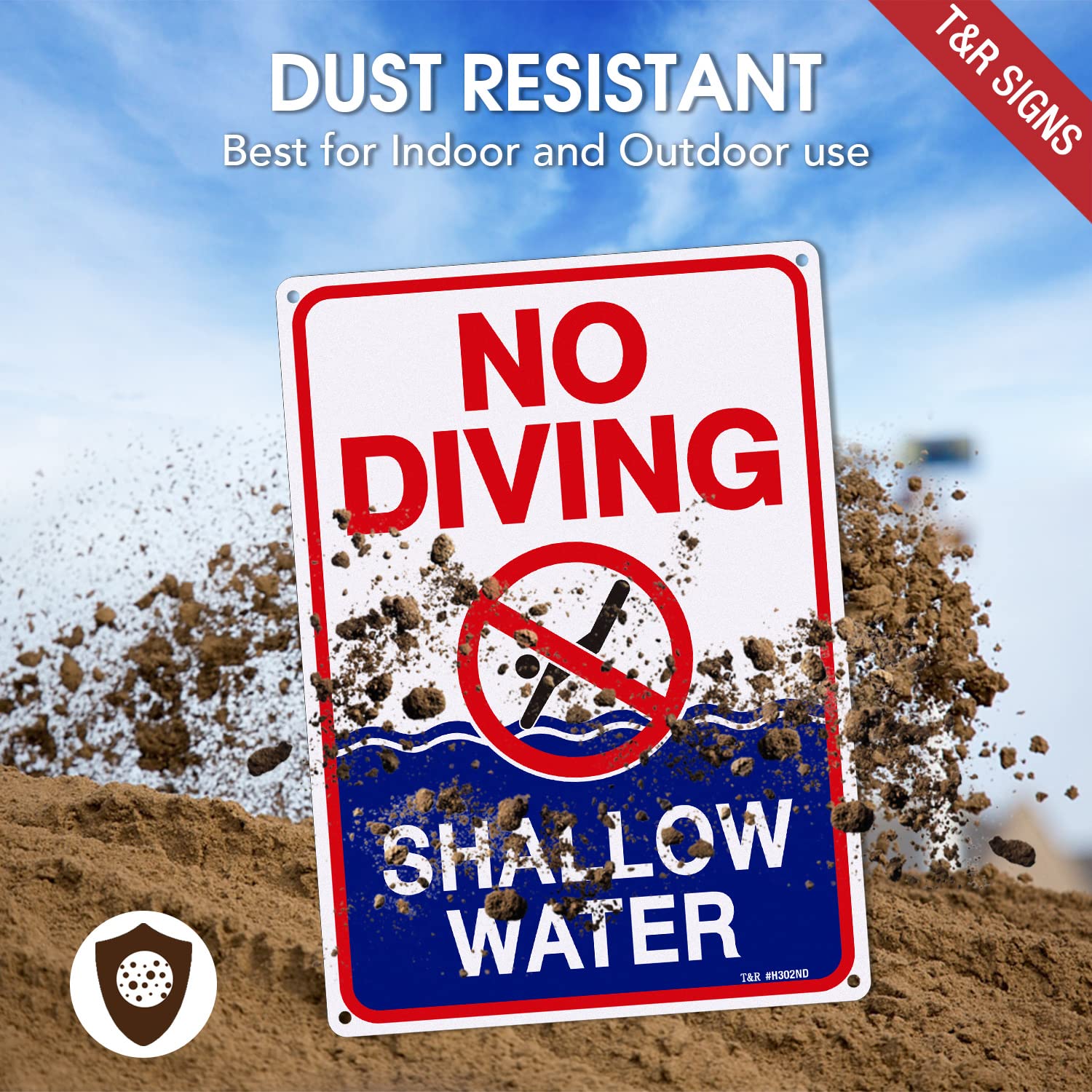 T&R No Diving Sign two-pack provides value and easy replacement.