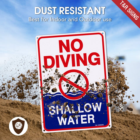 T&R No Diving Sign two-pack provides value and easy replacement.
