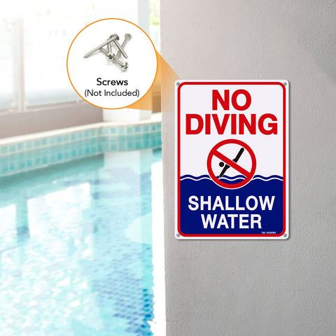 T&R No Diving Sign weatherproof design for all-season visibility.
