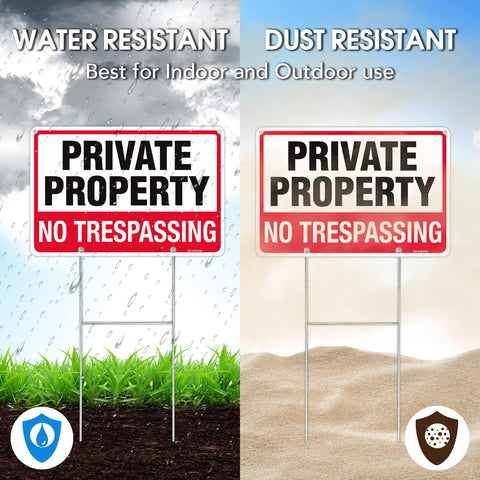 T&R rust-free aluminum sign withstands outdoor weather.