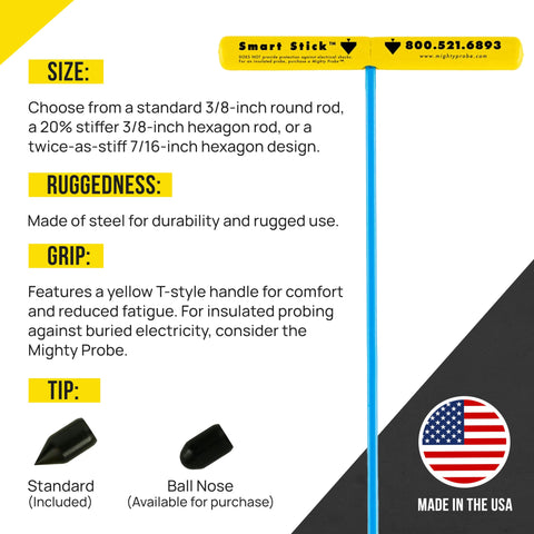 T&T Tools Smart Stick with ergonomic handle for secure grip during long locating sessions.