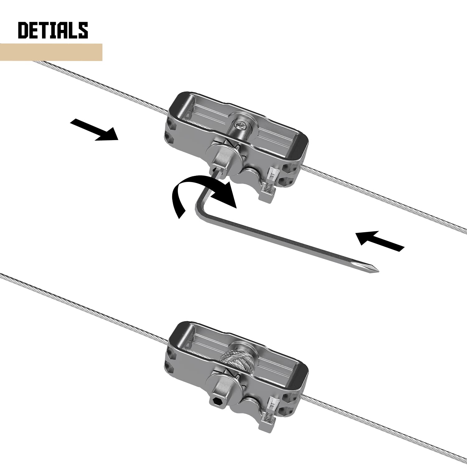 Tang Sun Shade screws and wrench included for sturdy triangle sail setup