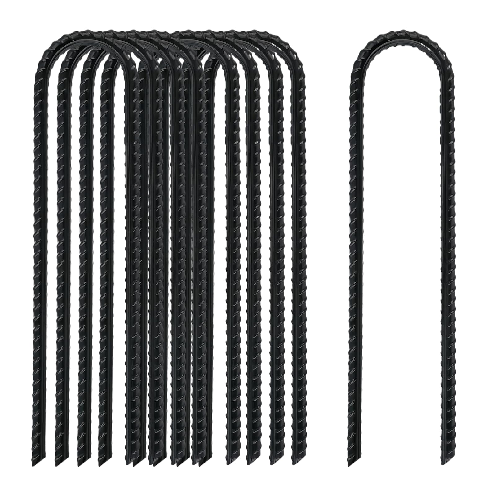 TANGJEAMER 8-inch rebar stake with sharp end for quick ground insertion.