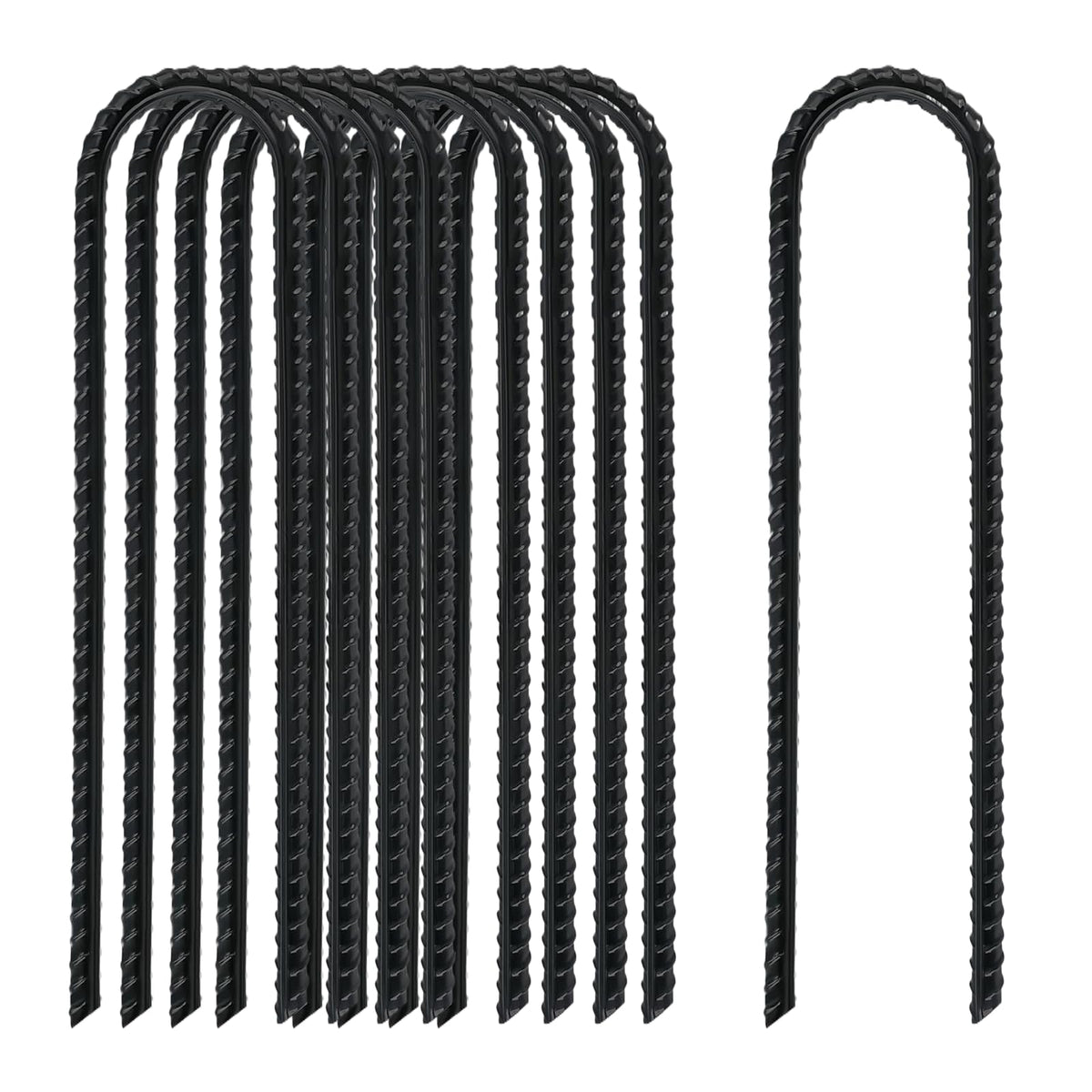 TANGJEAMER 8-inch rebar stake with sharp end for quick ground insertion.