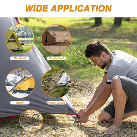 TANGJEAMER versatile outdoor stake anchors tents, trampolines, and pipes.