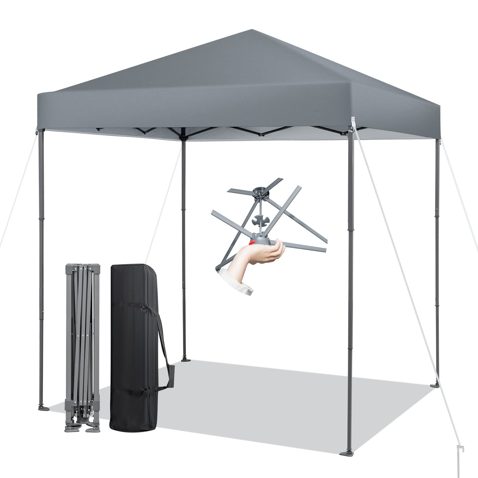 Tangkula 6.6x6.6 ft pop-up canopy with center-lock for quick setup.