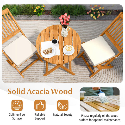 Collapsed foldable design of the table and chairs for simple storage