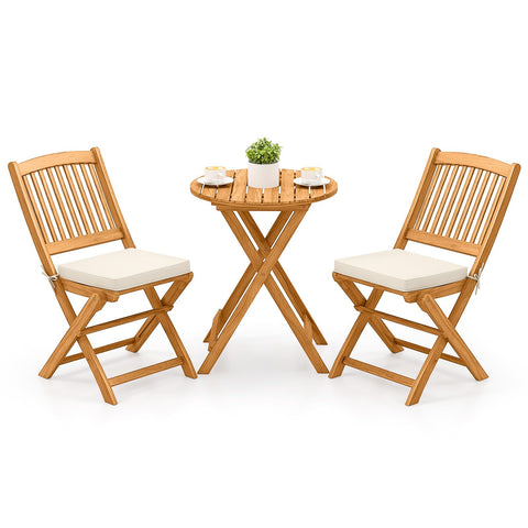 Tangkula acacia wood patio bistro table for easy outdoor dining