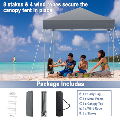 Tangkula adjustable-height 3-position system tailors shade height.