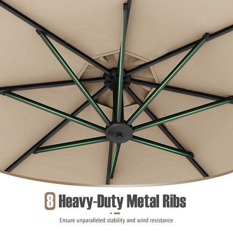 Tangkula base included for secure outdoor shading.