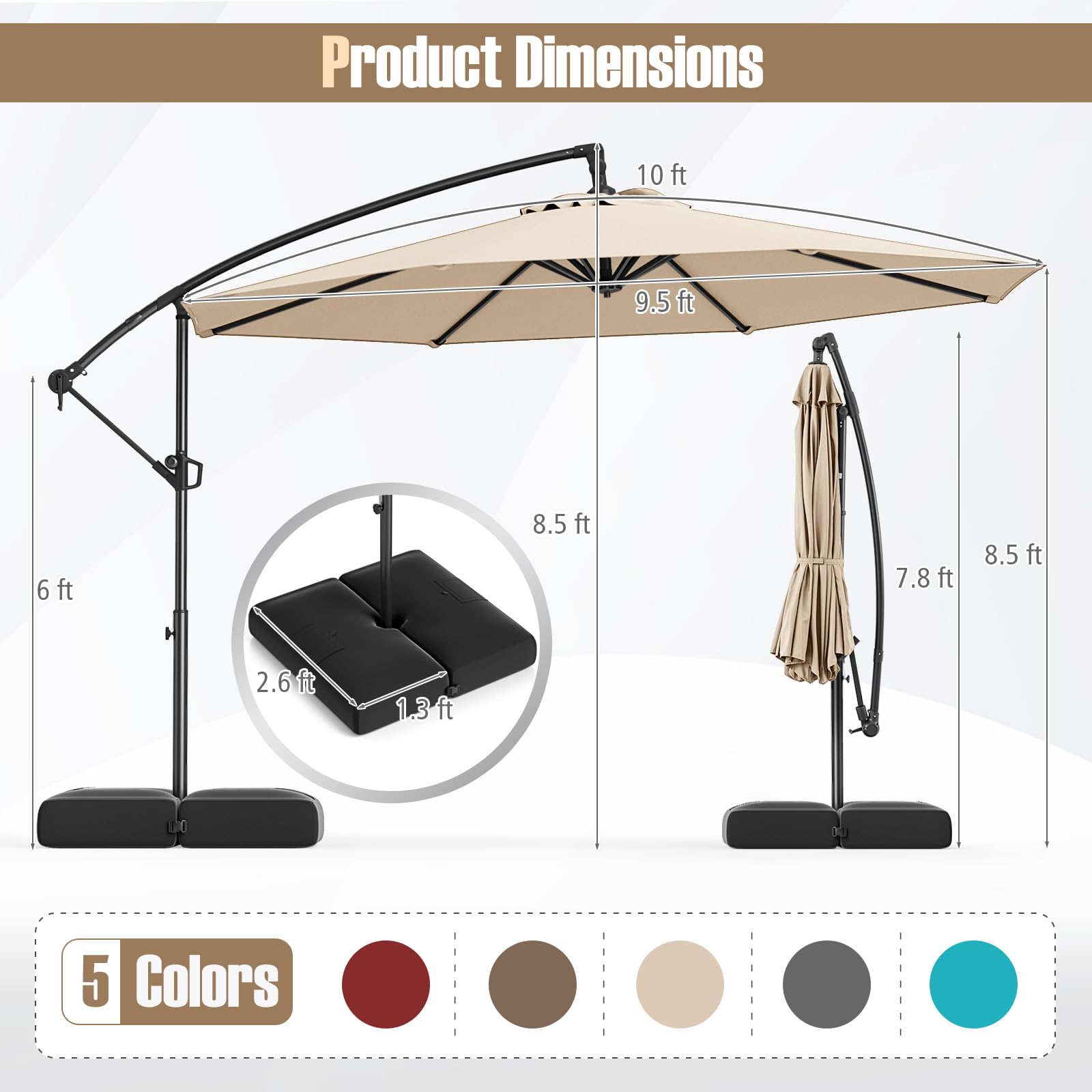 Tangkula beige vented canopy promotes airflow while maintaining shade.