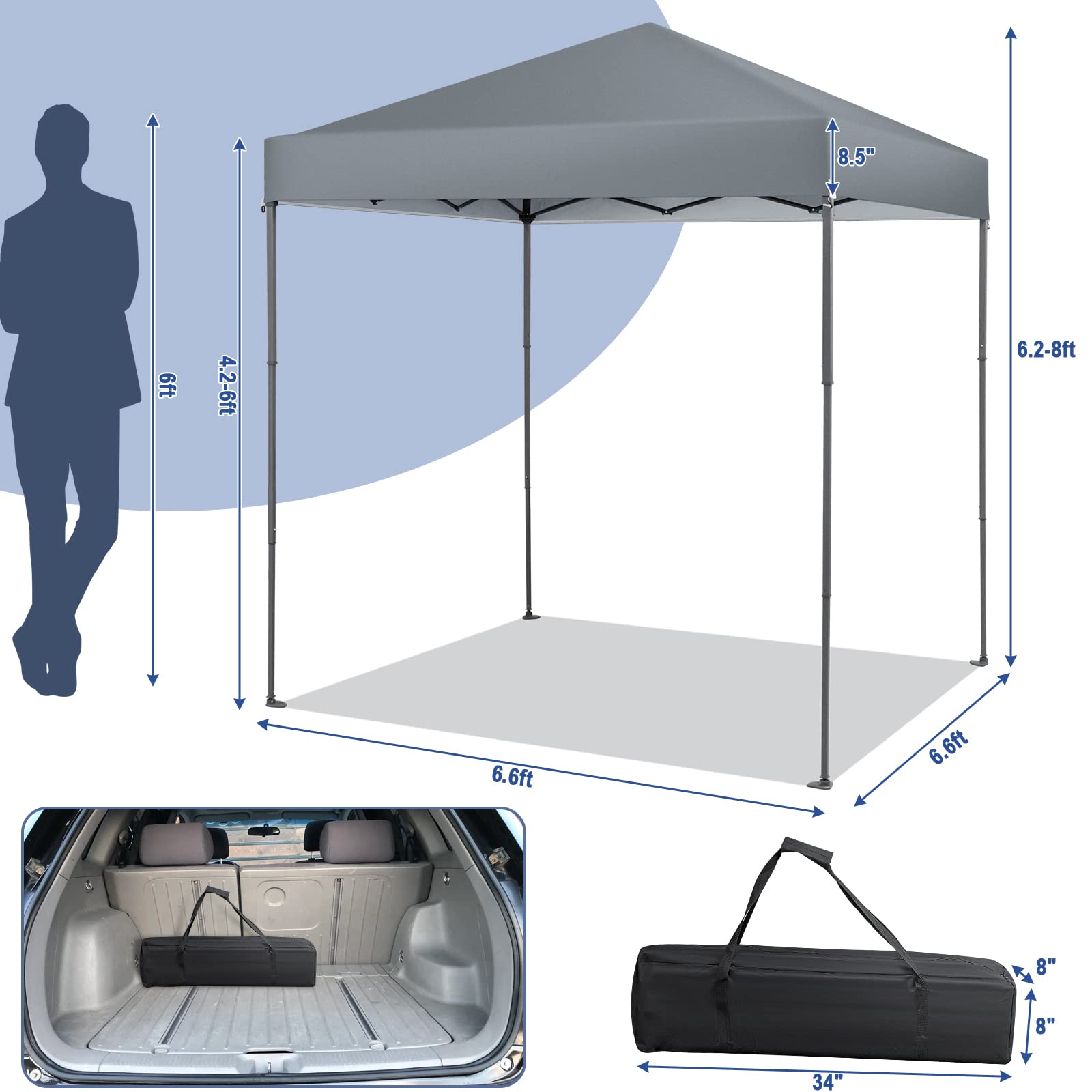 Tangkula compact carry bag enables easy transport and storage.