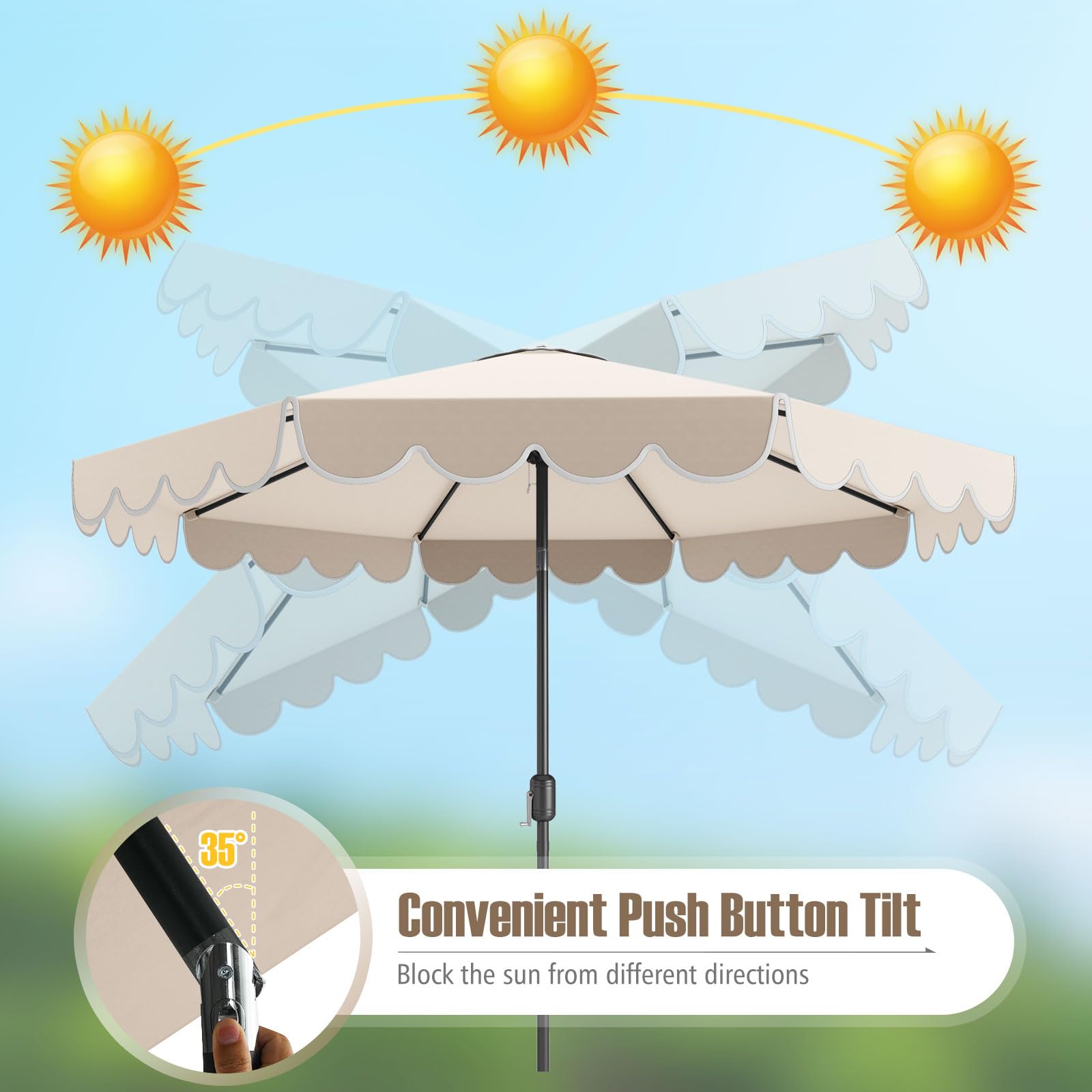 Tangkula crank mechanism makes opening and closing easy