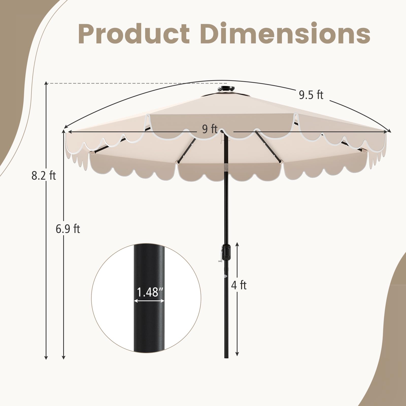 Tangkula crank-operated canopy for easy opening and closing