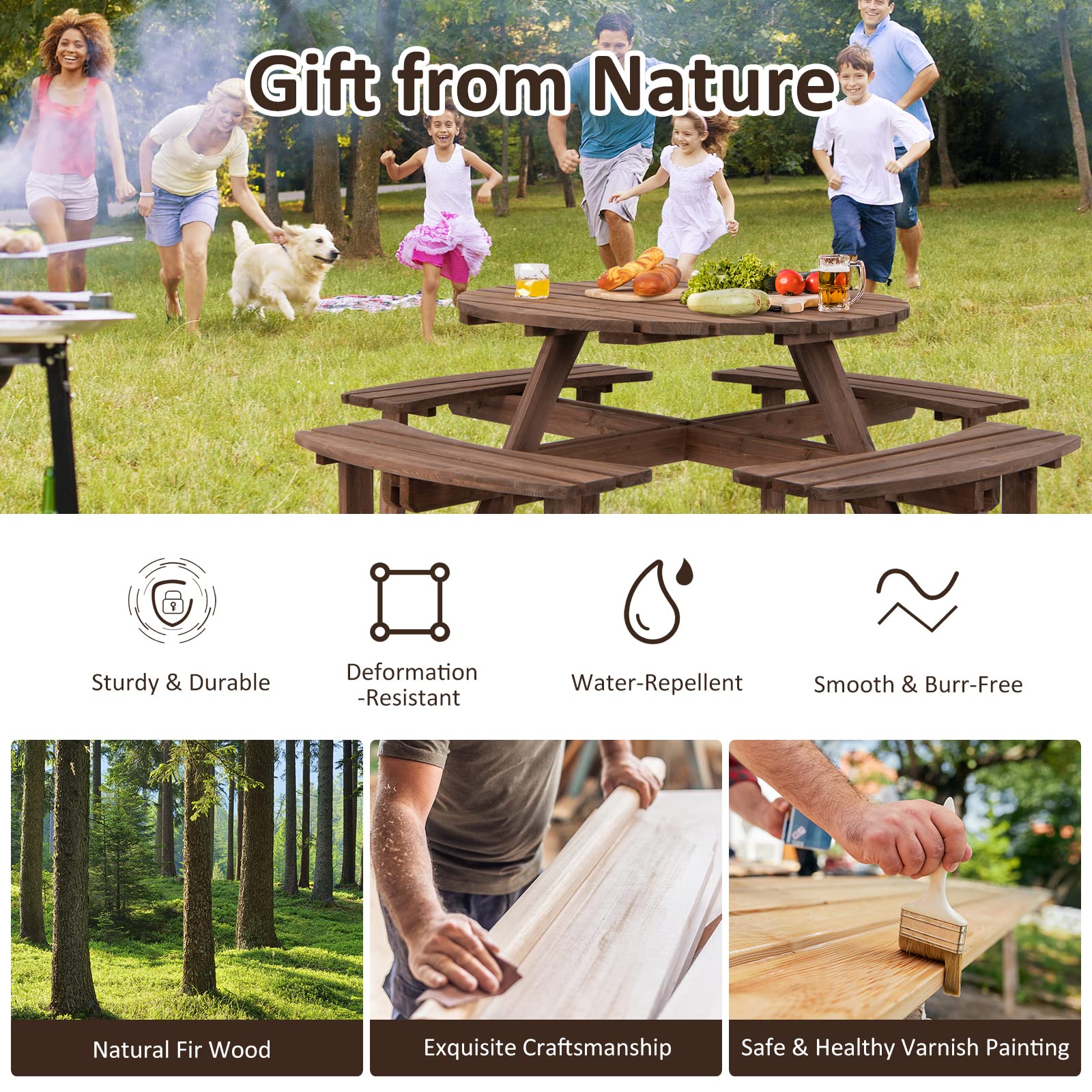Tangkula durable fir wood construction withstands weather for longer outdoor use