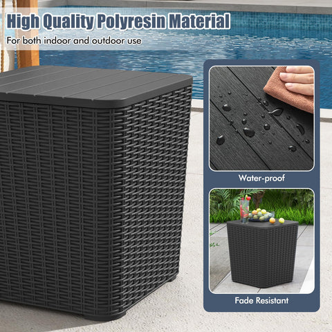 Tangkula faux wood-grain lid adds warm contrast to deck box