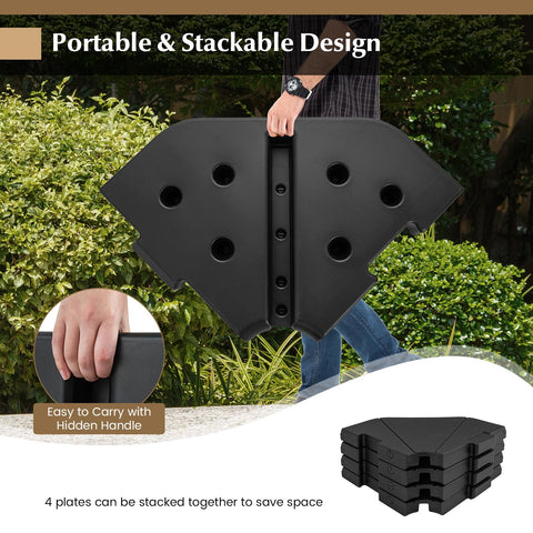 Tangkula hidden handles on plates enable easy transport.