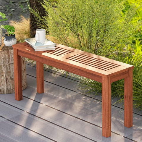 Tangkula loveseat-style bench with ample length for two adults.