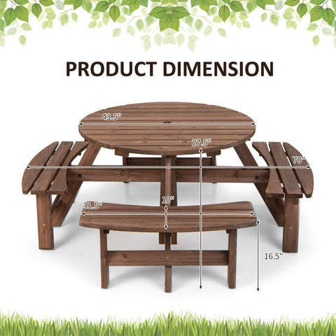 Tangkula outdoor table showcases natural rustic wood grain for garden decor