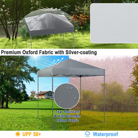 Tangkula oxford fabric waterproof roof provides reliable outdoor shelter.