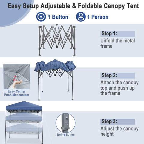 Tangkula canopy offers three height settings for versatile setups
