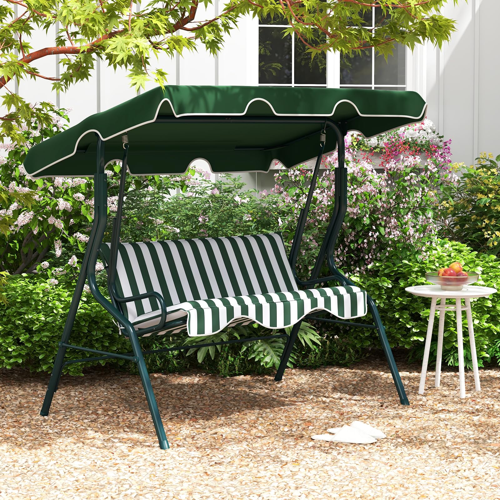 Tangkula porch swing removable cushions for easy cleaning and flexible comfort.