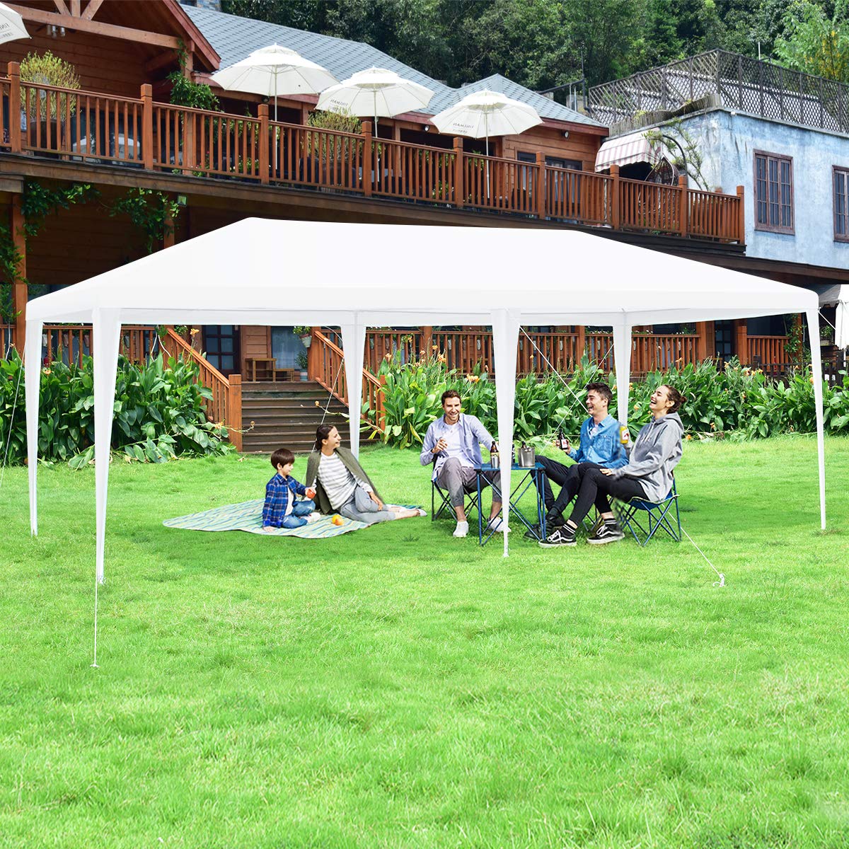 Tangkula portable-canopy-shelter-carry-bag demonstrates easy transport and quick setup.